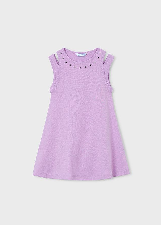 Vestido c/ recorte cravejado - mayoral - Mini Menina - SS26-3938
