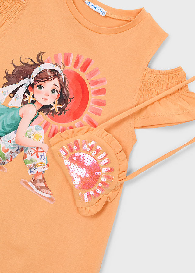 Vestido recortado c/ bolsa - mayoral - Mini Menina - SS26-3941