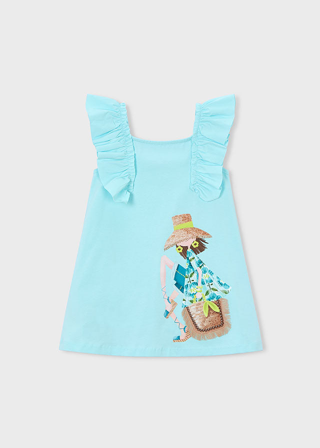 Vestido folhos - mayoral - Mini Menina - SS26-3943