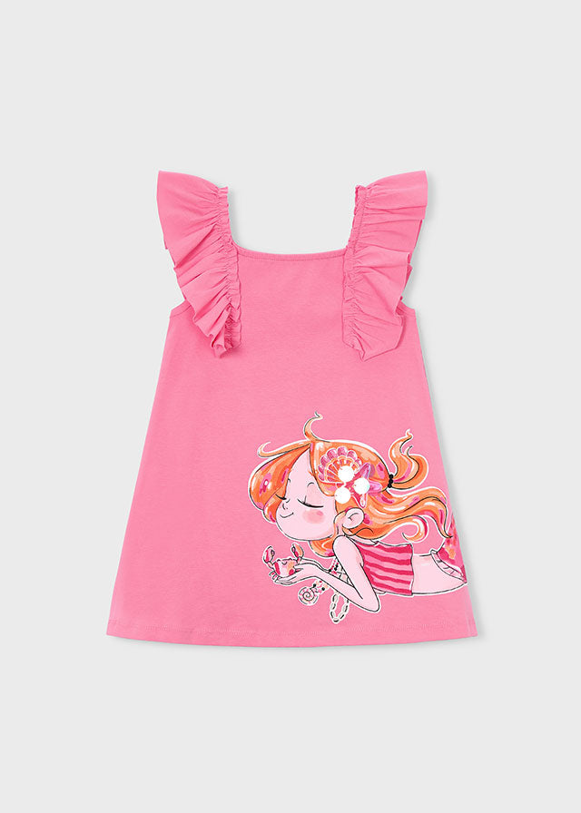 Vestido folhos - mayoral - Mini Menina - SS26-3943