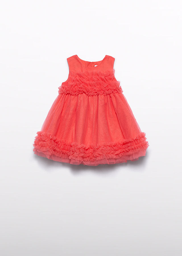 Vestido tule folhos - Abel & Lula - A&L Baby Menina - SS26-5014