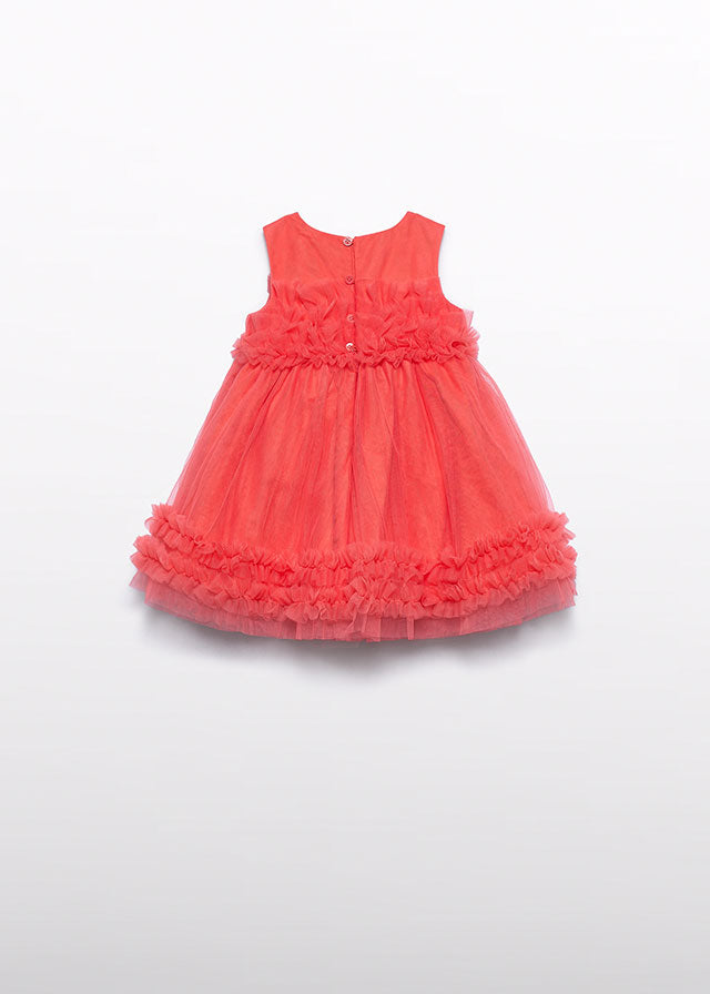 Vestido tule folhos - Abel & Lula - A&L Baby Menina - SS26-5014