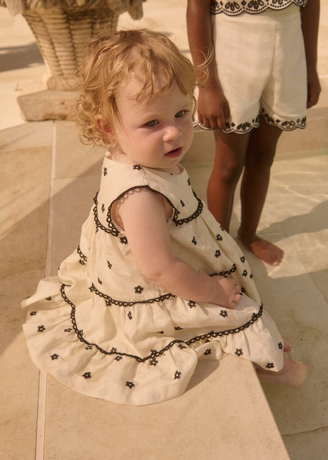 Vestido bordado flores - Abel & Lula - A&L Baby Menina - SS26-5022
