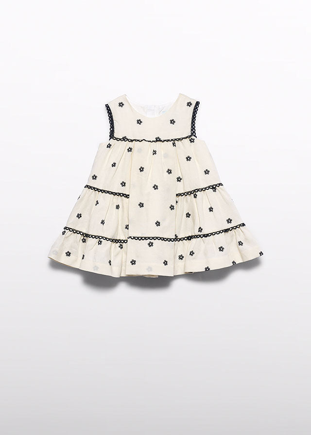 Vestido bordado flores - Abel & Lula - A&L Baby Menina - SS26-5022