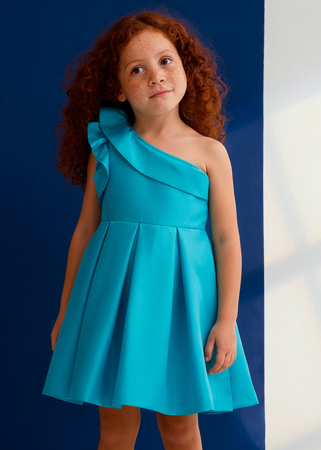 Vestido mikado assimetrico - Abel & Lula - A&L Mini Menina - SS26-5045
