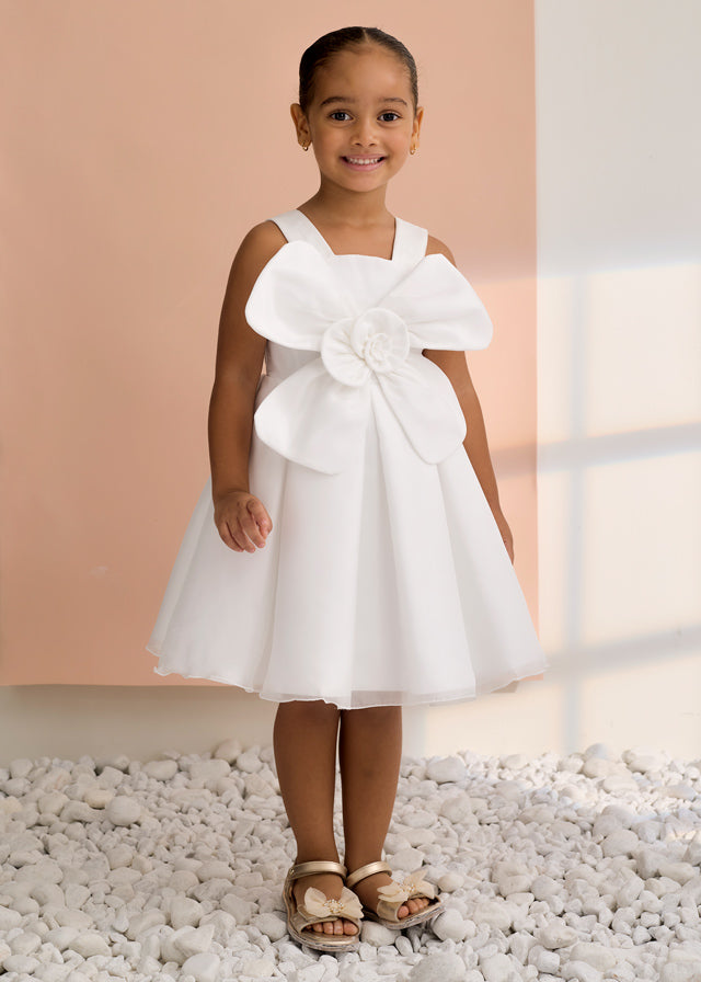 Vestido flor organza - Abel & Lula - A&L Mini Menina - SS26-5049