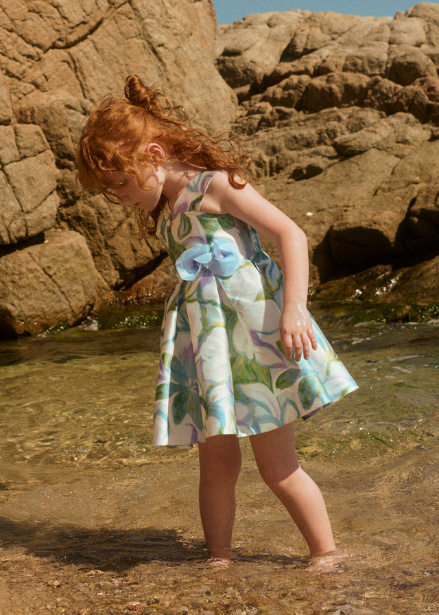 Vestido mikado estampado - Abel & Lula - A&L Mini Menina - SS26-5052