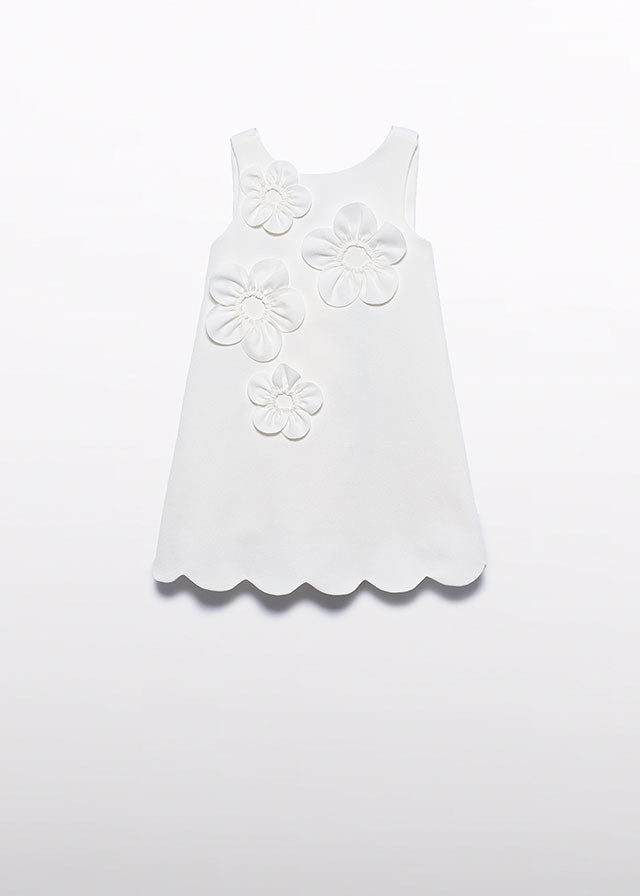 Vestido crepe flores 3d - Abel & Lula - A&L Mini Menina - SS26-5055