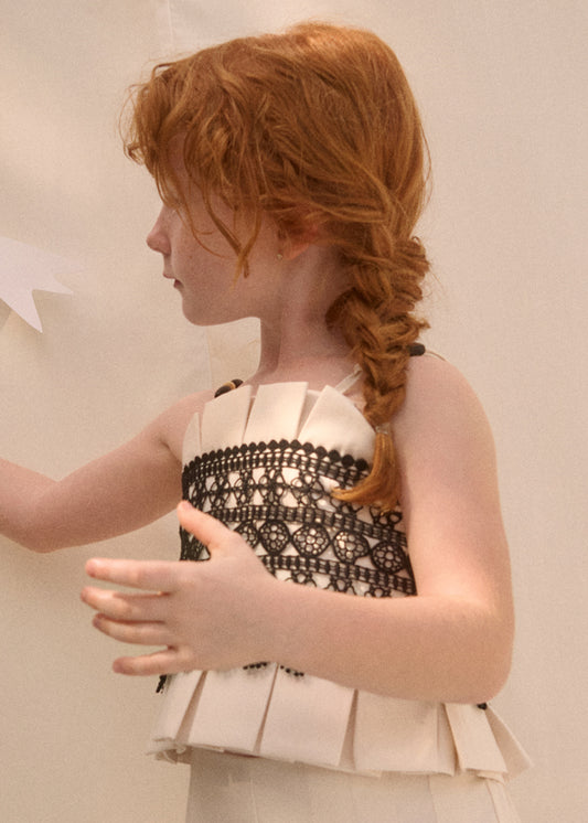 Top alças guipur - Abel & Lula - A&L Mini Menina - SS26-5171