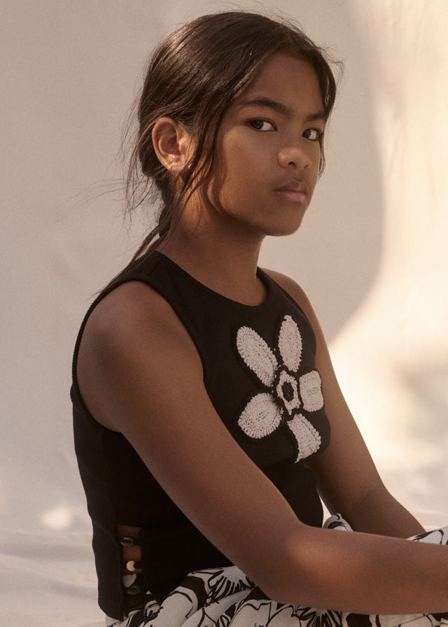 Top flor crochet - Abel & Lula - A&L Mini Menina - SS26-5174