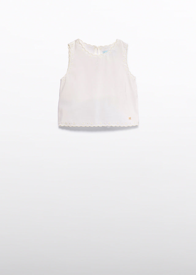 Top bordado tacto peach - Abel & Lula - A&L Mini Menina - SS26-5177