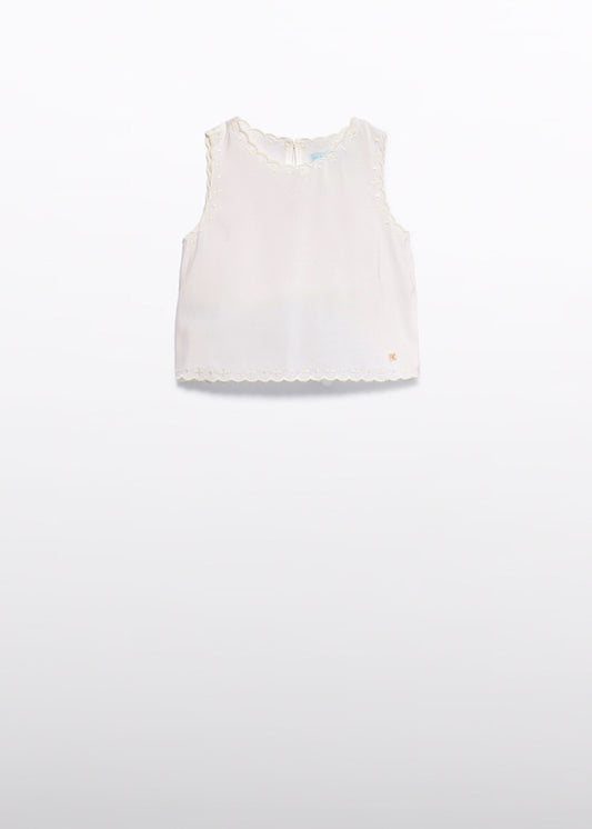 Top bordado tacto peach - Abel & Lula - A&L Mini Menina - SS26-5177