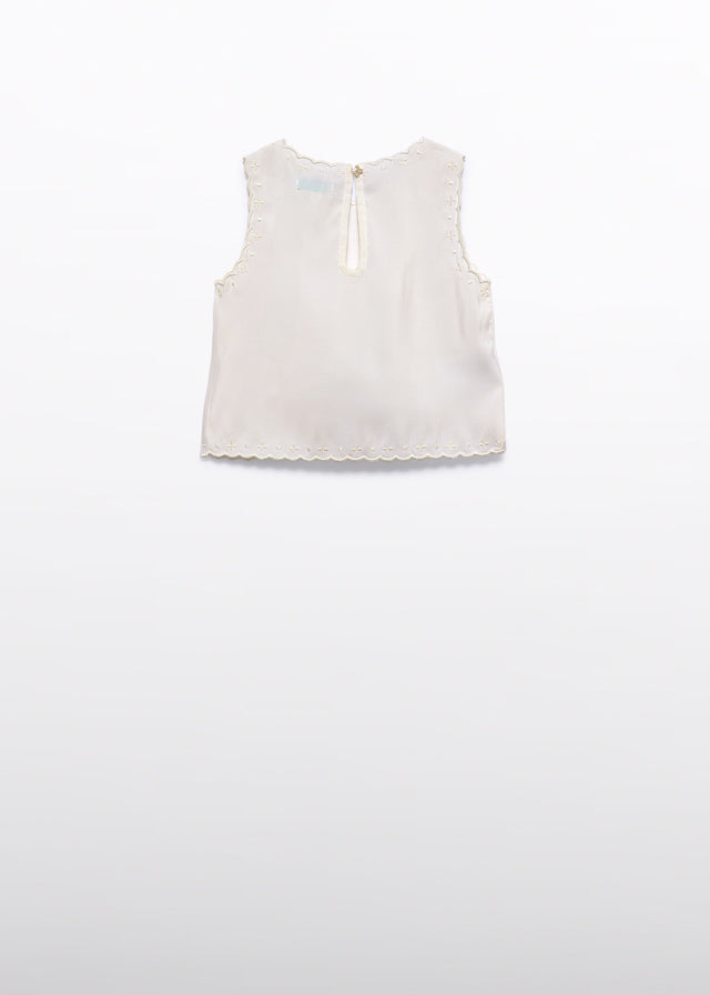 Top bordado tacto peach - Abel & Lula - A&L Mini Menina - SS26-5177