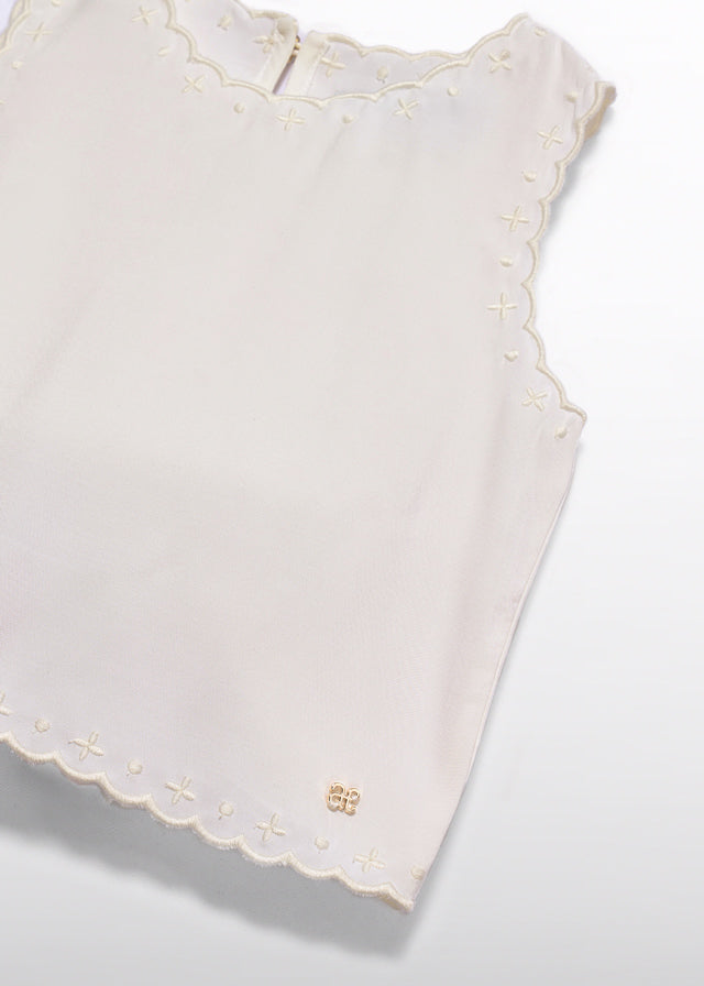 Top bordado tacto peach - Abel & Lula - A&L Mini Menina - SS26-5177