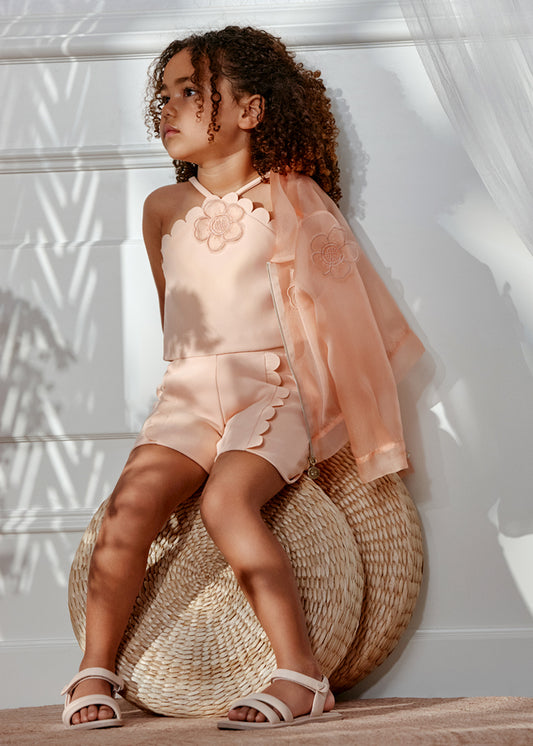 Conj. bermuda crepe ondas - Abel & Lula - A&L Mini Menina - SS26-5209