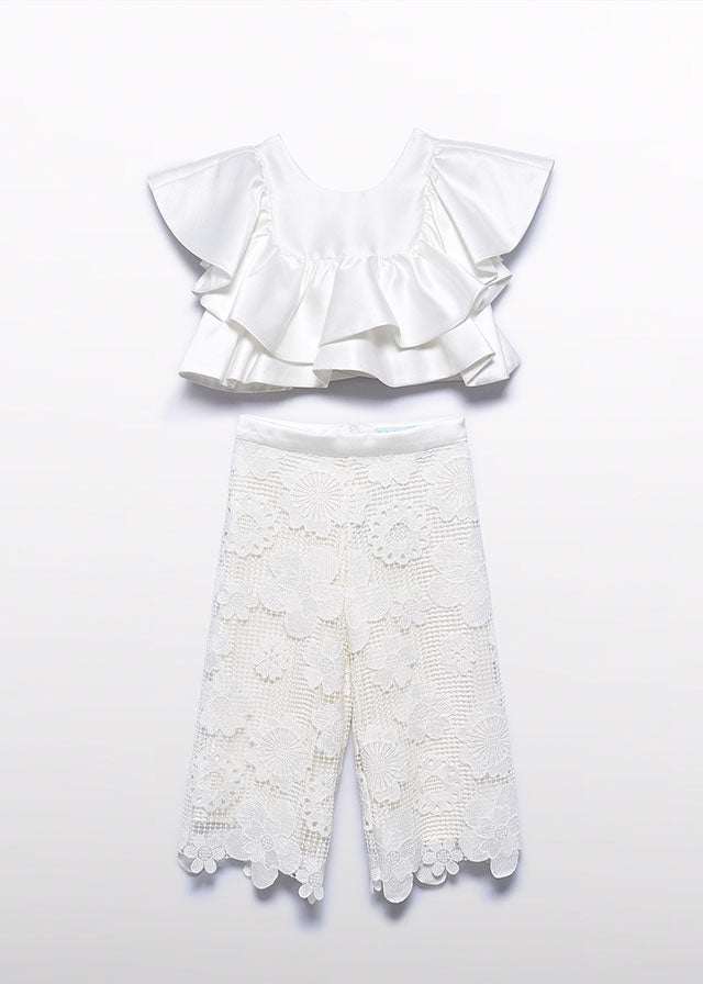 Conj. calça culotte guipur - Abel & Lula - A&L Mini Menina - SS26-5212