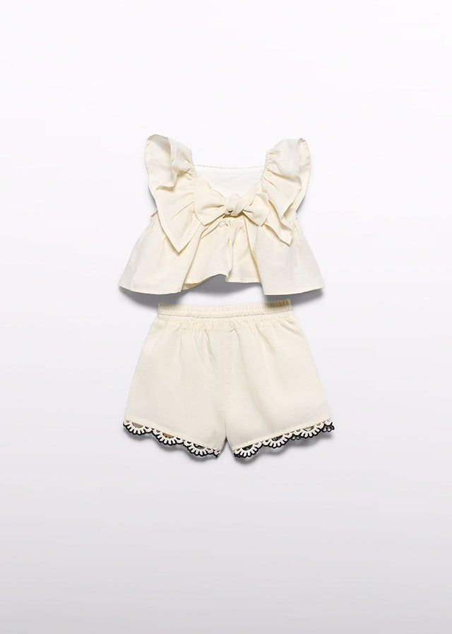 Conj. bermuda apli. crochet - Abel & Lula - A&L Baby Menina - SS26-5271