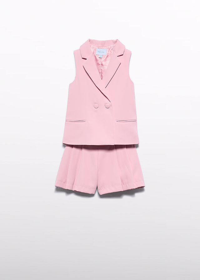 Conjunto colete/bermuda - Abel & Lula - A&L Mini Menina - SS26-5287