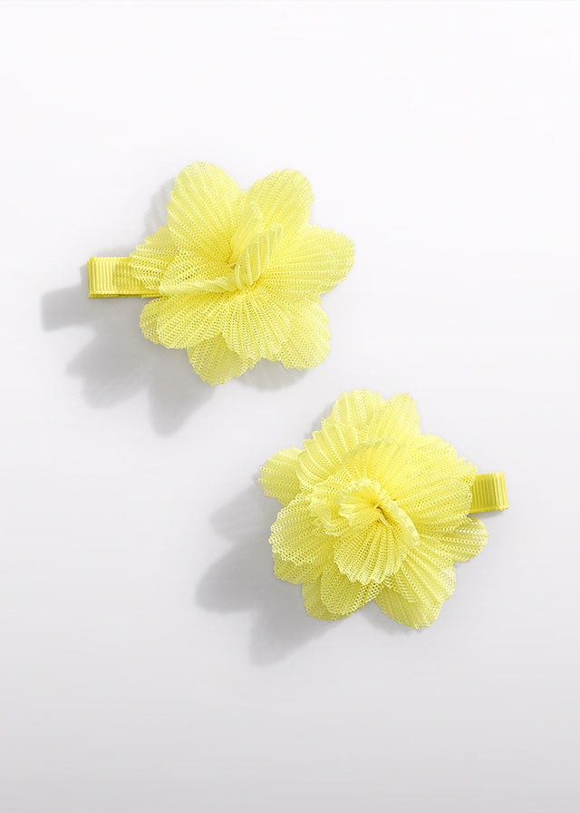 Set ganchos cabelo flor tule - Abel & Lula - A&L Mini Menina - SS26-5467