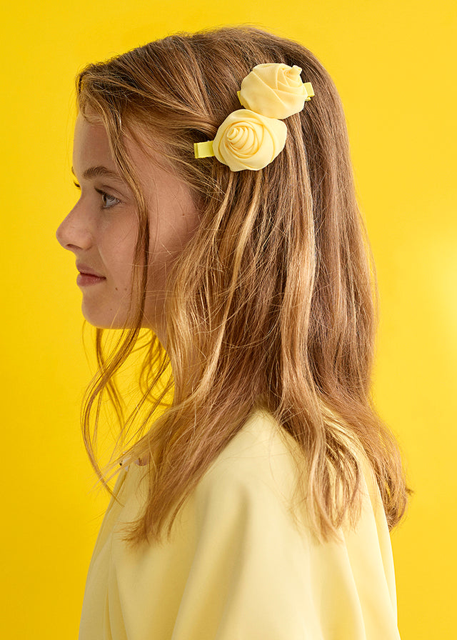 Set ganchos cabelo flor gasa - Abel & Lula - A&L Mini Menina - SS26-5469