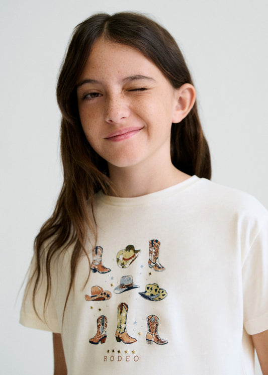 Camiseta m/cta gráfica - mayoral - Menina - SS26-6005