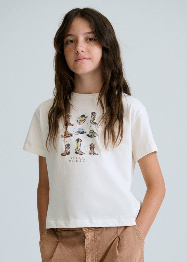 Camiseta m/cta gráfica - mayoral - Menina - SS26-6005