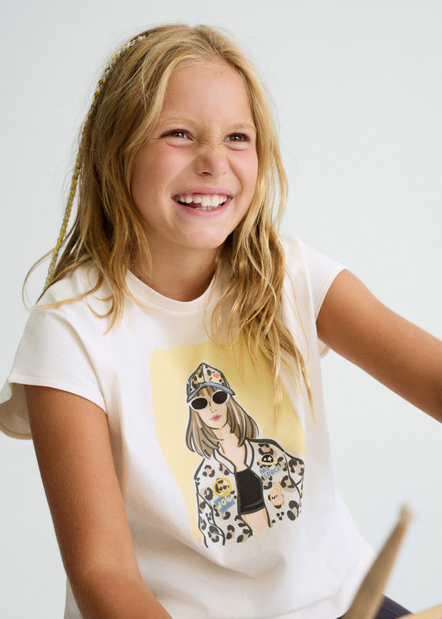 Camiseta m/cta gráfica - mayoral - Menina - SS26-6010