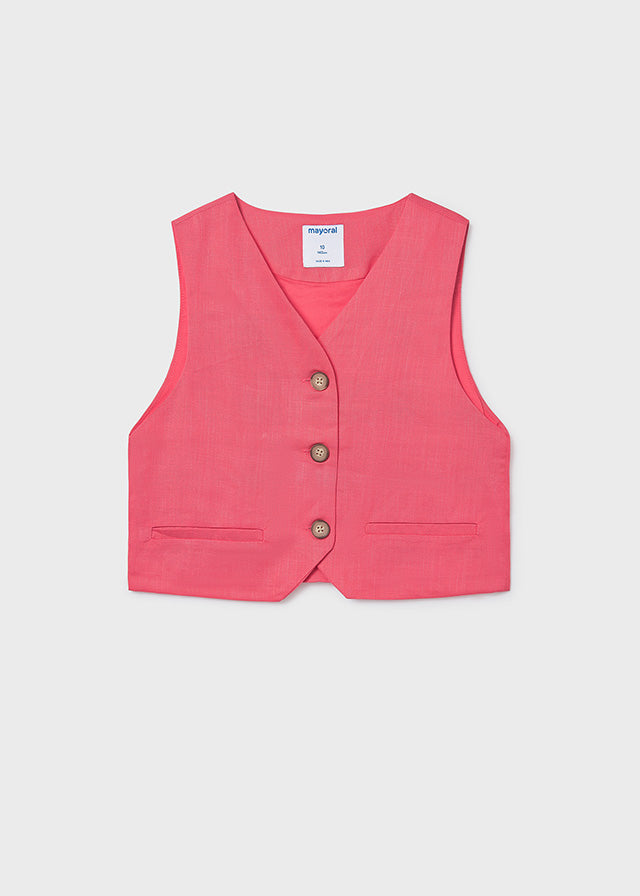 Colete botões linho - mayoral - Menina - SS26-6355