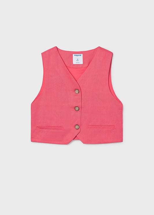 Colete botões linho - mayoral - Menina - SS26-6355