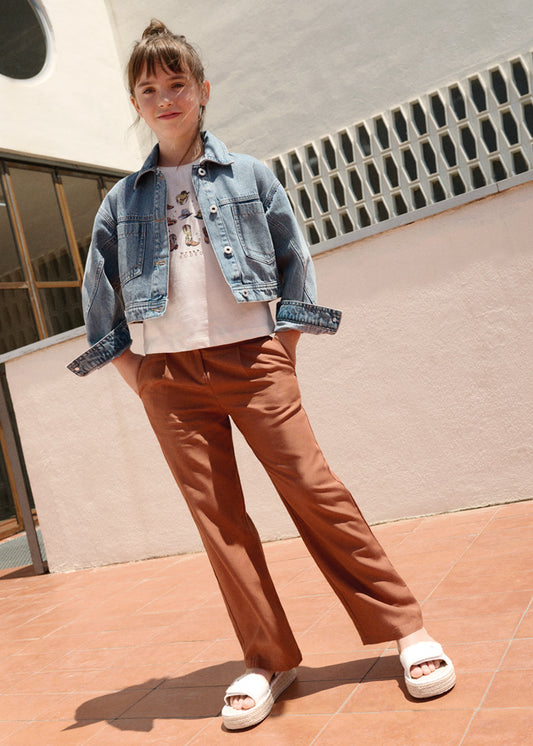 Calças c/ cinto de fivelas - mayoral - Menina - SS26-6551