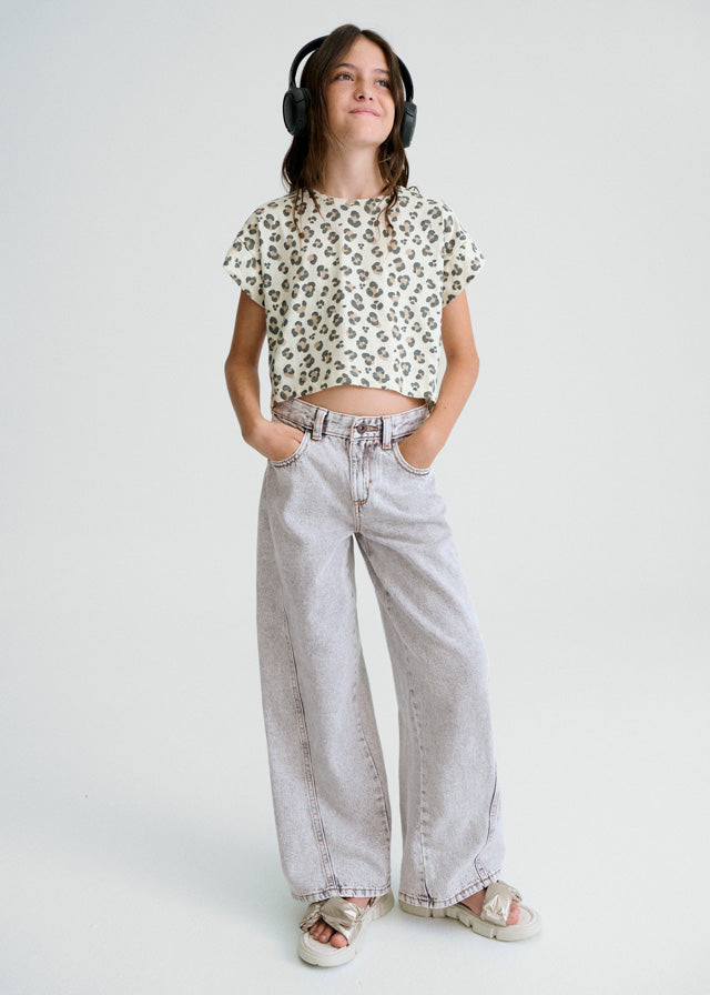 Calça ganga wide leg - mayoral - Menina - SS26-6552