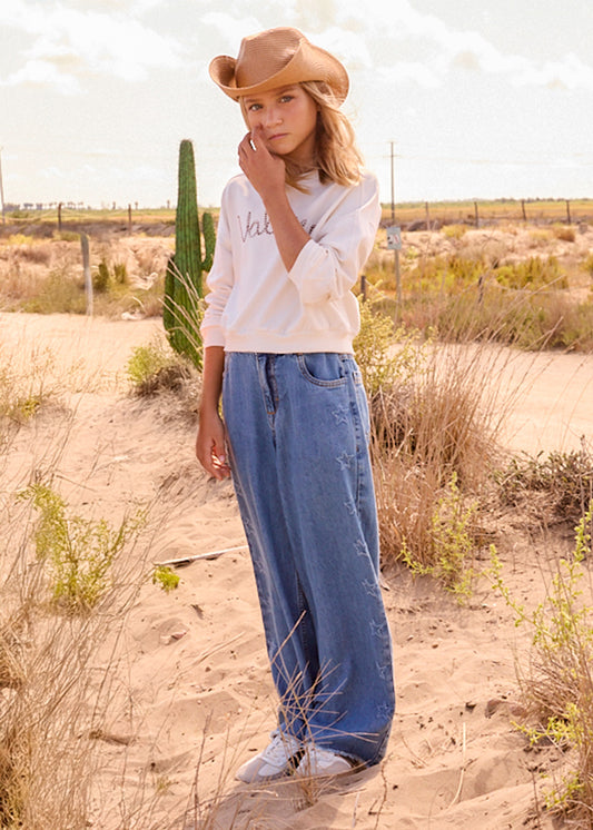 Calça ganga fluida - mayoral - Menina - SS26-6557