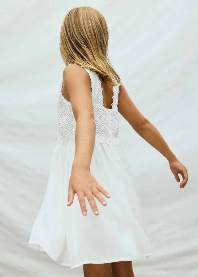 Vestido combinado guipur - mayoral - Menina - SS26-6905