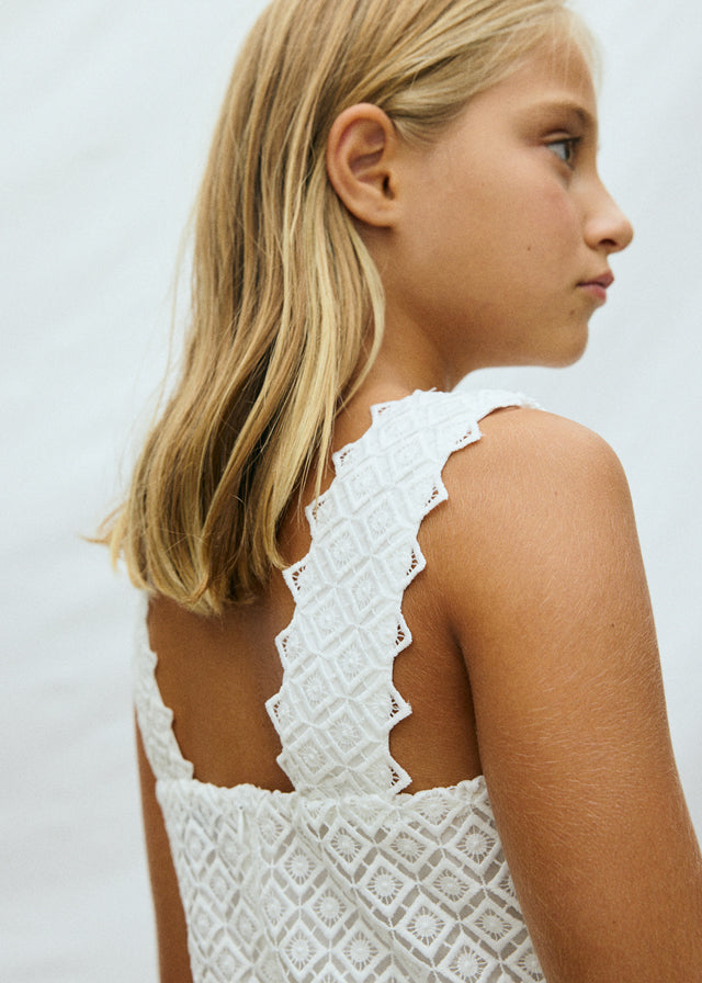 Vestido combinado guipur - mayoral - Menina - SS26-6905
