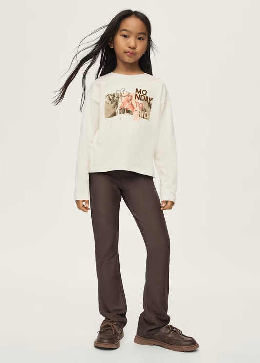 Conjunto leggings textura café - menina