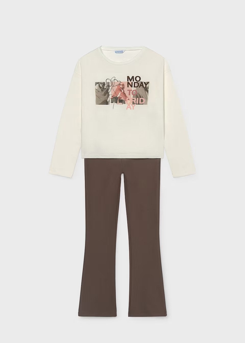 Conjunto leggings textura café