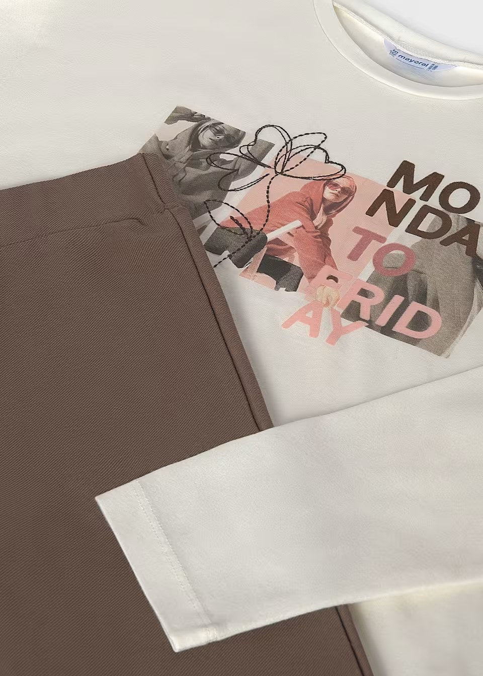 Conjunto leggings textura café - detalhe