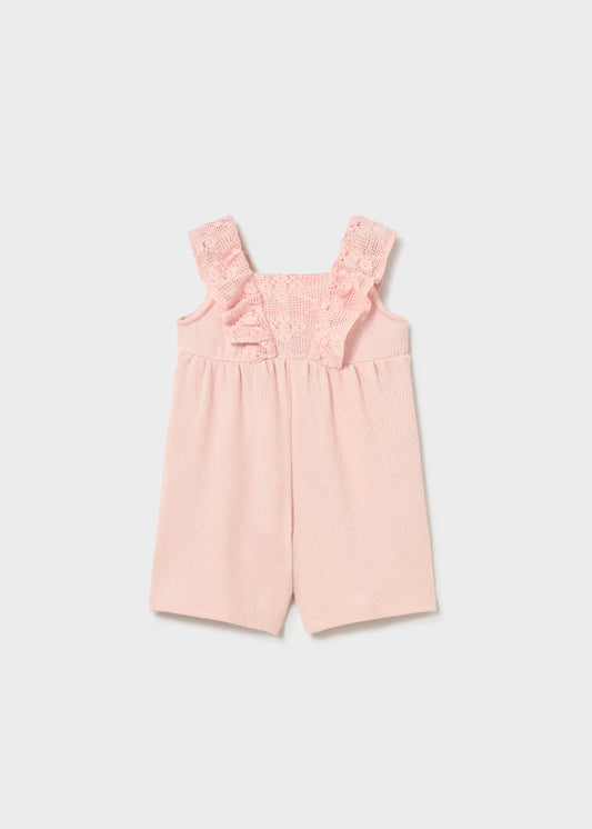 Macacão curto c/ guipura - mayoral - Baby menina - SS26-1827